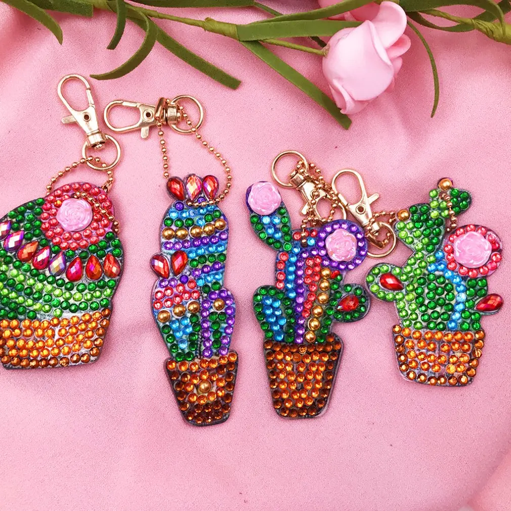 DIY Material Package Keychain Cartoon Spaceman Hanging Diamond Painting Bag Child Manual Develop Brain | Украшения и аксессуары