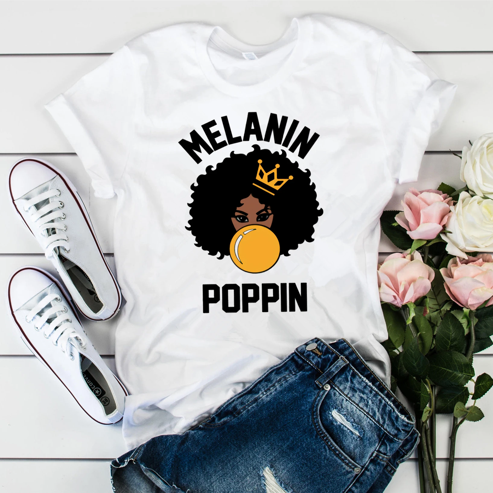 Peace Love рубашка Melanin женская черная девочка футболка &quotМагия&quot афро для женщин