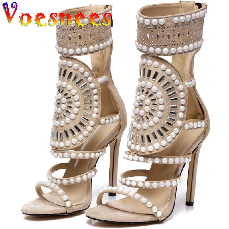 

Summer New Slip-On Flock zipper Sandals High Heels Fashion Open Toe Cut Out Pointed Sandals Nightclub Women Shoes Stiletto Shoes
