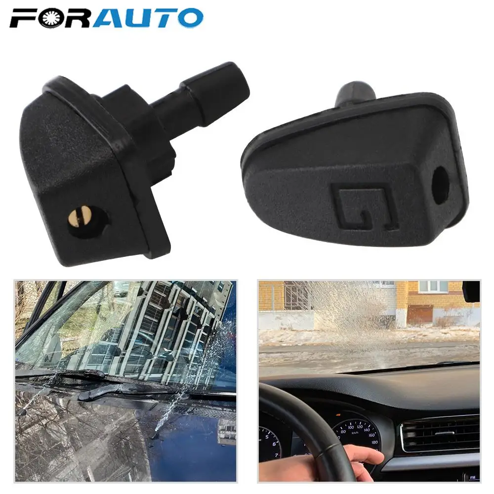 Car Front Windshield 2 Pcs/Set Washer Jet Nozzles Universal Washer Outlet Wiper Nozzle Water Fan Spout Cover Car Wiper