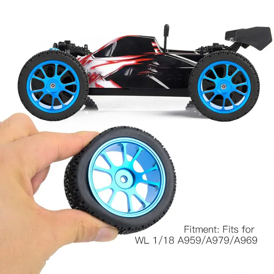 RC Запчасти 7 формы протектора шины RC шины для колес с синим металлические диски для поглащающей нагрузкой, A959 A979 A969 1/18 модель игрушечная машинка с ДУ аксессуар
