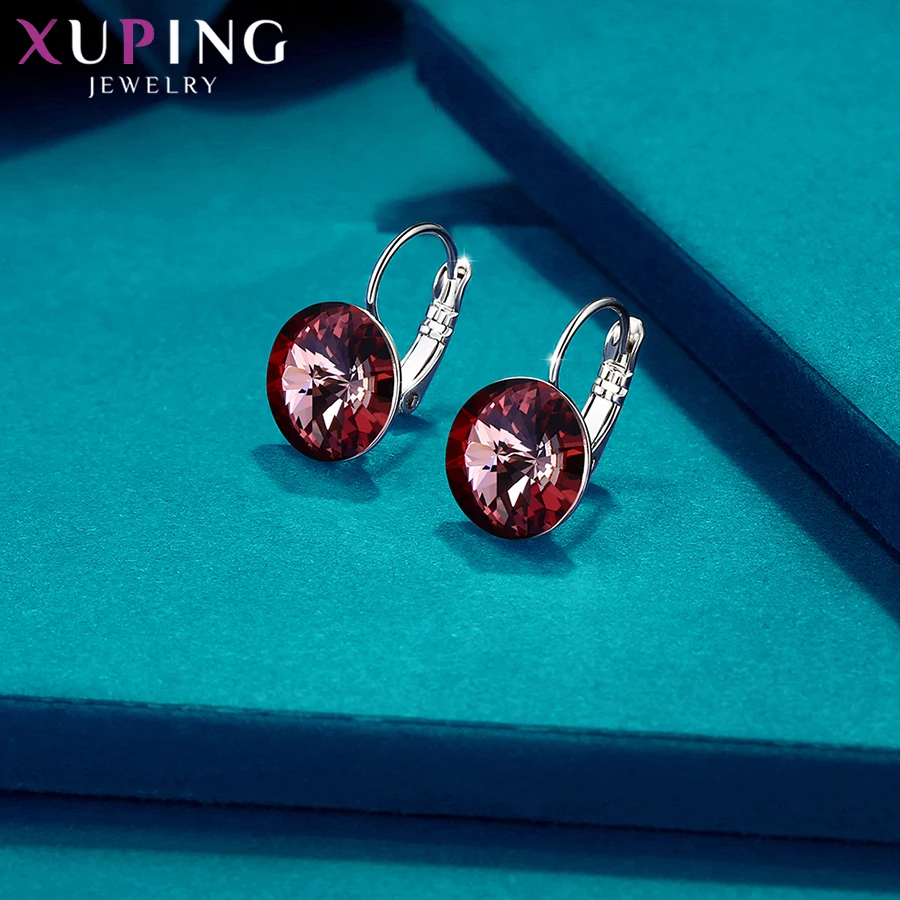 Xuping простой дизайн обручи серьги Модные Кристаллы от Swarovski Специальный стиль для девочек ювелирные изделия подарок S143/S142.2-97326/206