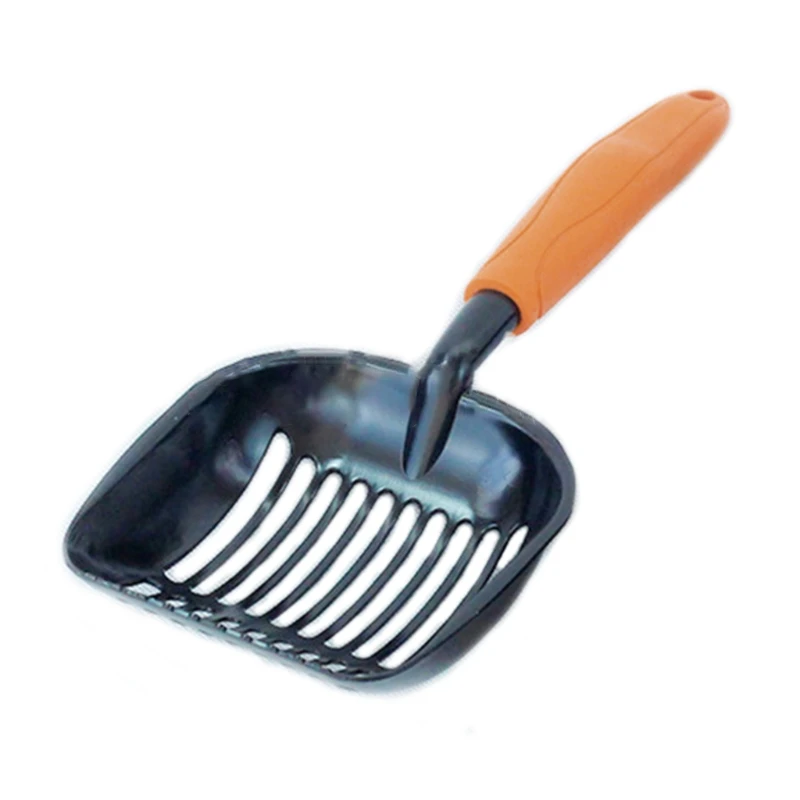 

Wooden Handle Ruled Grid Mesh Litter Scoop with Non Stick Shovel Heavy Duty