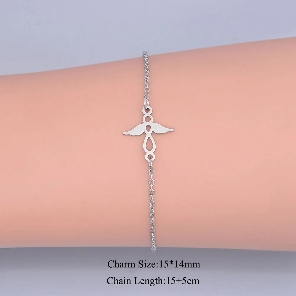 Браслет женский из нержавеющей стали с изящным ангелом 100% | Украшения и