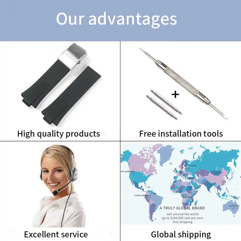 

Silicone rubber band for aquis, double wristband for watch, diving, sport, black wristband for aquis 24*11mm buckle