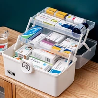 three tier medicine boxes storage box large capacity drawer organizer folding multi functional portable medicine first aid kit