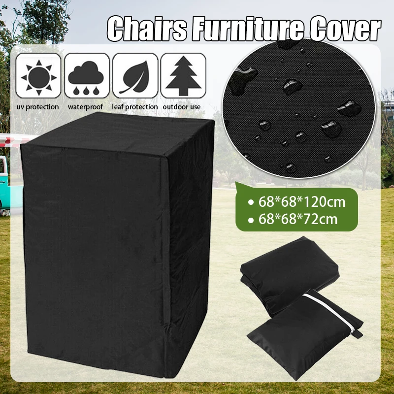 Heavy Duty Black Stacking Uv Waterproof Furniture Cover Pati