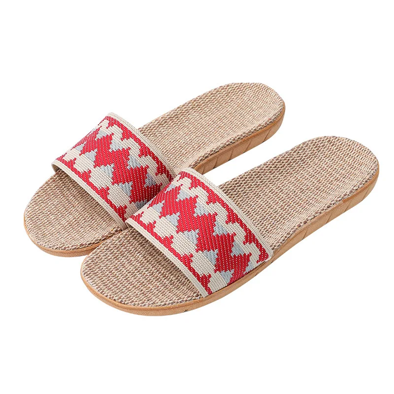 

Ladies beach EVA linen slippers fashion men's word beach sandals