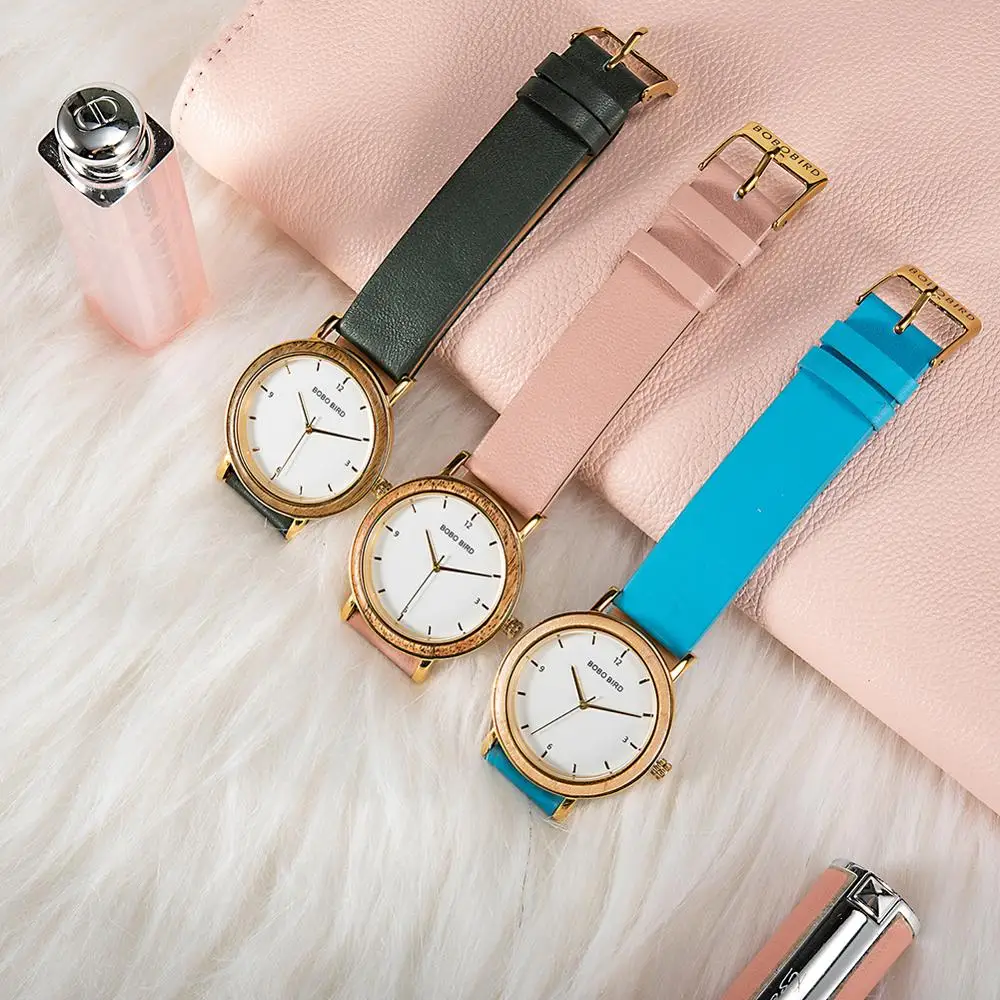 BOBO BIRD деревянные кварцевые часы женские модные кожаные японские наручные лучший