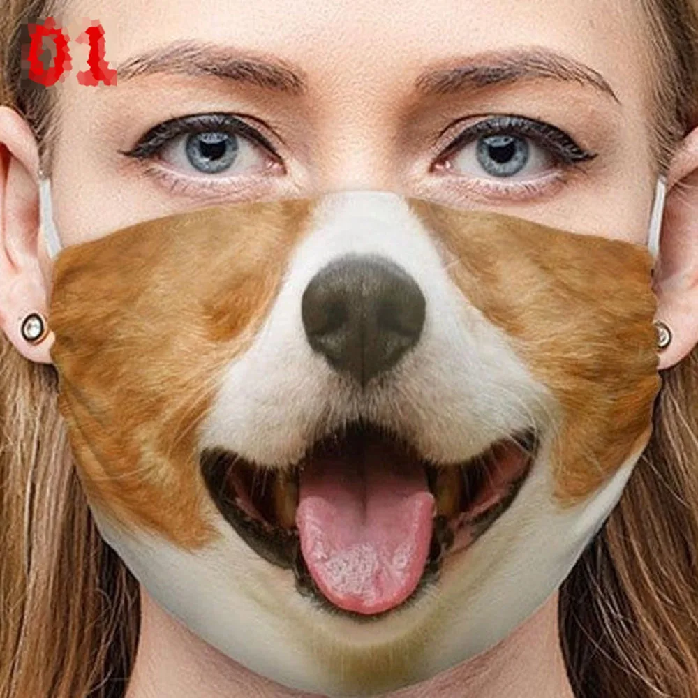 

NEW Dog Mouth Cosplay Halloween Christmas Adult Masks Dust-Proof Street Sports Breathable Anti-Fog Face-Protection Party Mask