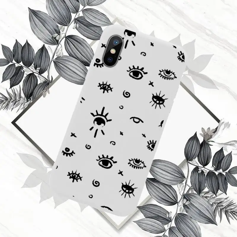 

Evil Eye Phone Case White Candy Color for iPhone 11 12 mini pro XS MAX 8 7 6 6S Plus X SE 2020 XR