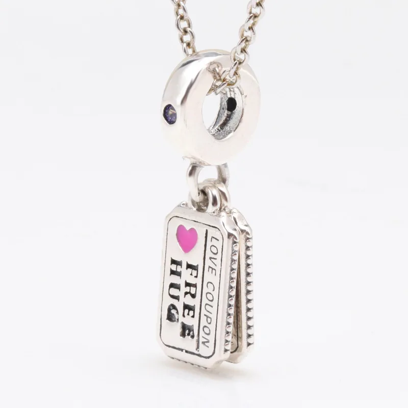 

Claudia S925 Sterling Silver Valentine's Day Kiss Pendant Love Voucher Fashion Bracelet Women Pendant