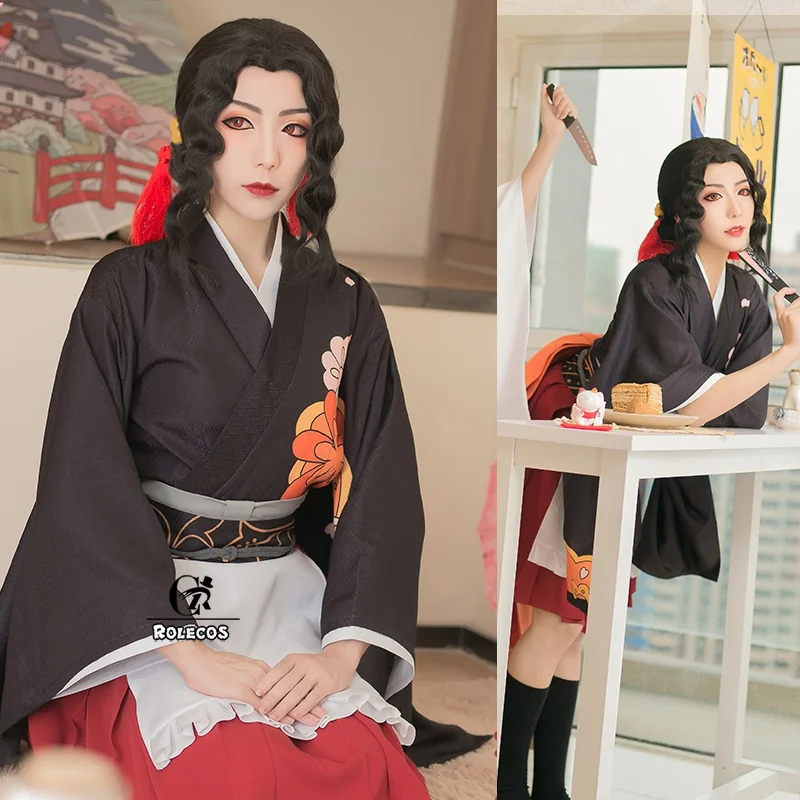 ROLECOS Kimetsu без Yaiba Kibutsuji Muzan Косплэй костюм демона убийцы Для женщин горничной