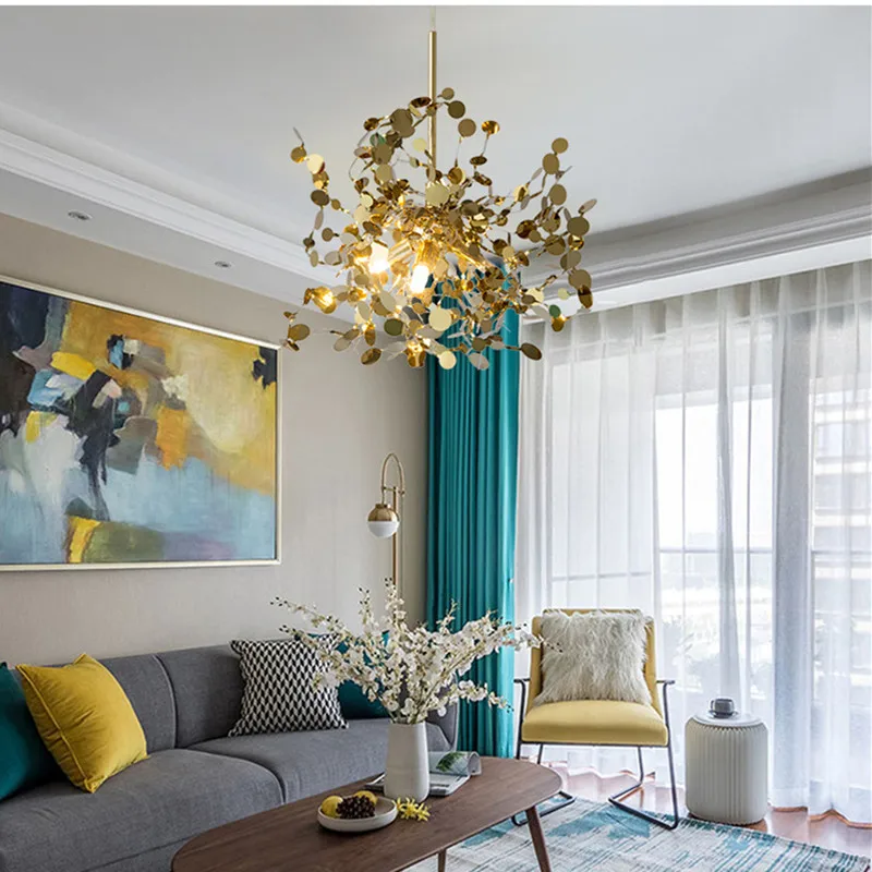 Подвесная лампа в скандинавском стиле креативный светильник серебряного цвета