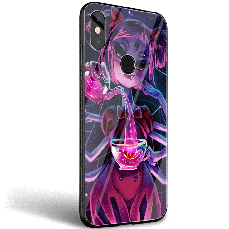 Mobile Phone Glass Case For Xiaomi Note 5 6 7 Pro F1 A1 A2 4X 5X 6X 9 Cover TPU Game Undertale Muffet Shell | Мобильные телефоны и