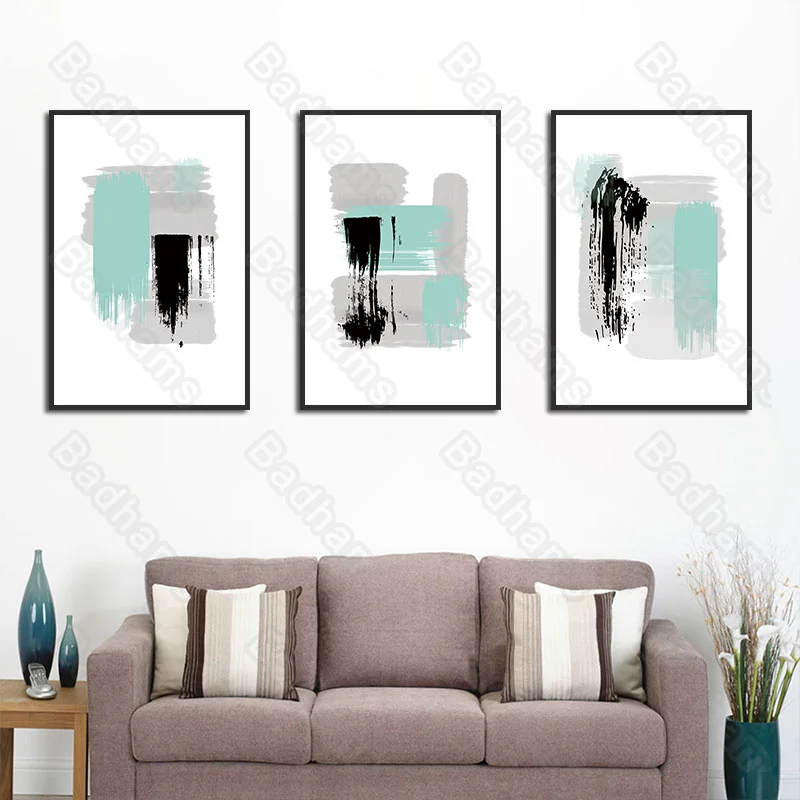 

Living Room Decoration Painting Atmosphere Light Luxury Sofa Background Wall Triple Combination Abstract Simple Bedroom Mural