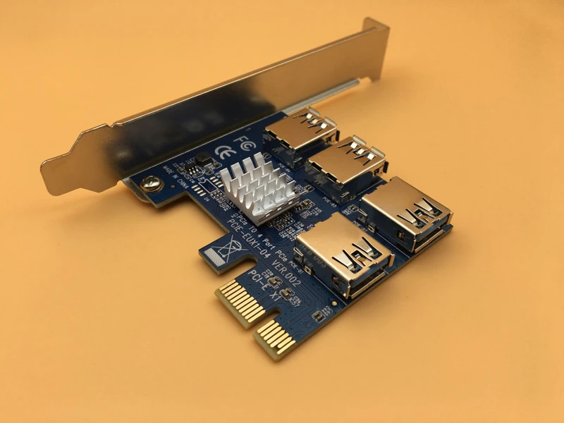 Новый PCIe от 1 до 4 16X Riser Card PCI E 1X USB 3 0 переходная карта плата разветвителя адаптера