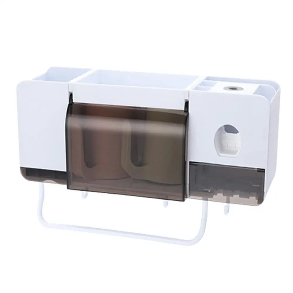 

Punch-Free Toothbrush Organizer Toothpaste Dispenser Automatic Toothbrush Holder Multi-Functional