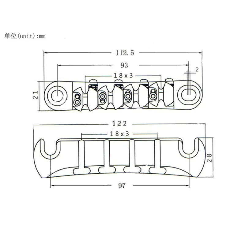 Набор хромированных 4 струнных басовых настраиваемых мостов и стоп Басов для
