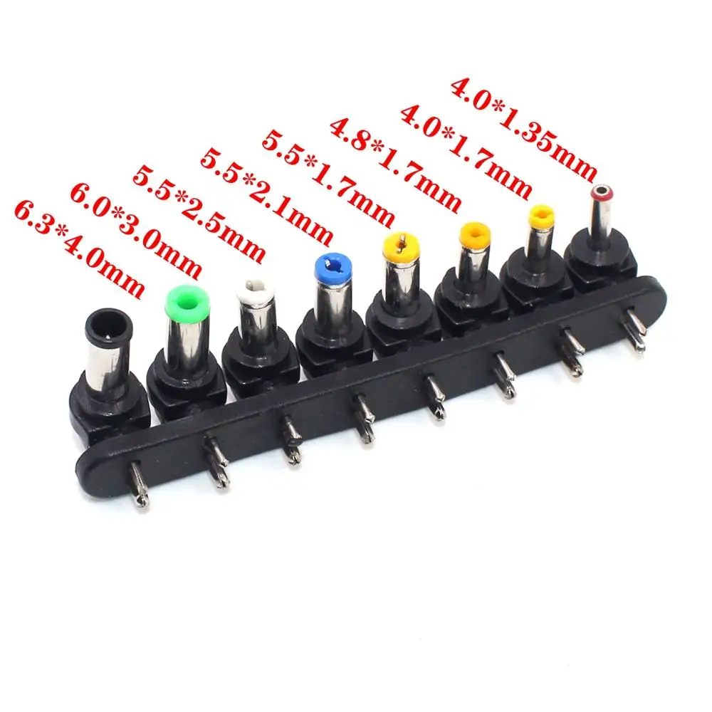 

8PCS/Set Universal Laptop dc tip Adapter 90 Degree 2Pin To 4.01.7Mm/3.51.35Mm Dc Connector