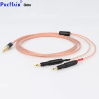 1pc 6 35mm 4 4mm 2 5mm 16 core 7n occ transparent braided earphone headphone cable for audio technica ath r70x