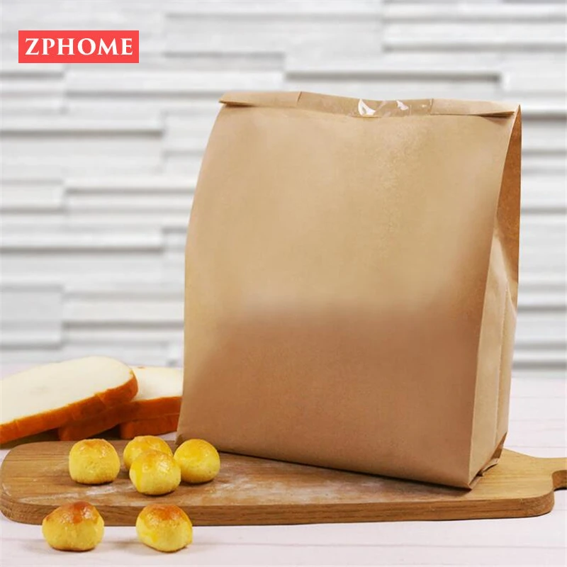 Упаковка для хлеба из крафт бумаги LBSISI Life 10 штук прозрачная упаковка масла сумка