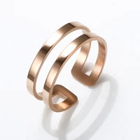 simple high quality hollow geometric open rings for women men stainless steel mens ring couple wedding party elegant jewelry