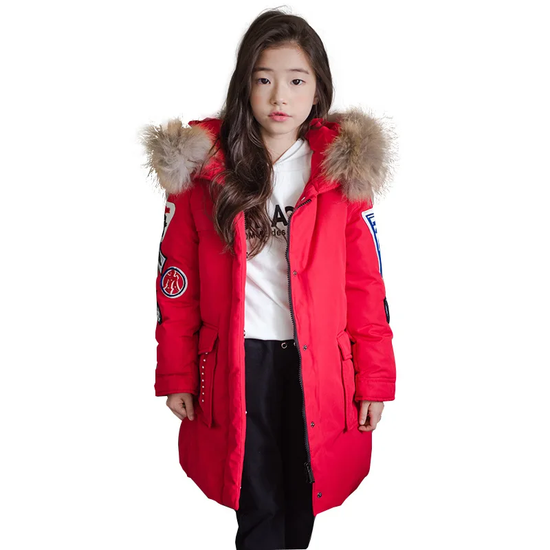 Модная детская зимняя куртка теплая водонепроницаемая верхняя одежда с меховым