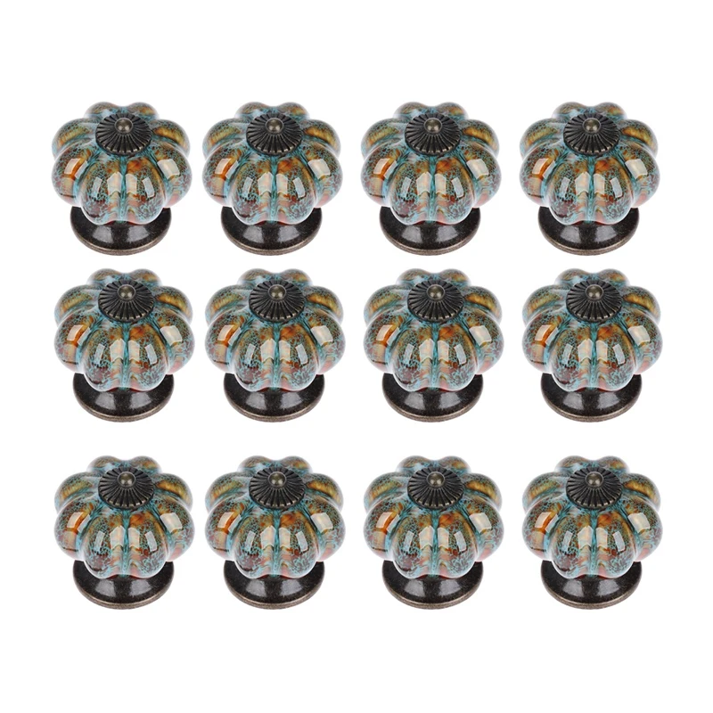

Furniture handles 12Pcs Ceramic Door Knob Antique for Cabinets Cupboard Dresser Drawers Kitchen Furniture Handles Pulls
