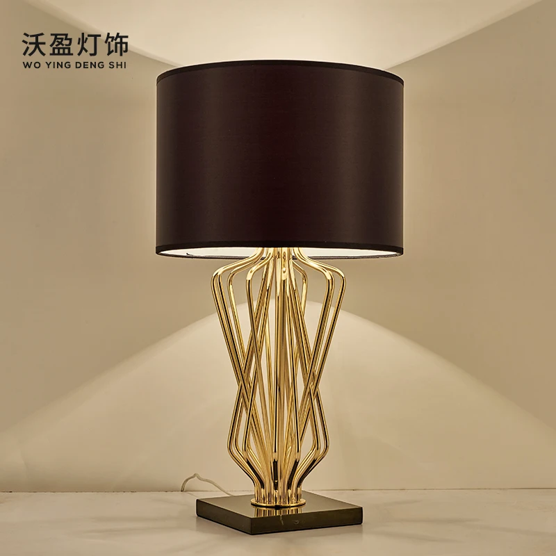 

Nordic postmodern minimalist creative cloth cover marble table lamp living room bedroom bedside study table lamp lamp