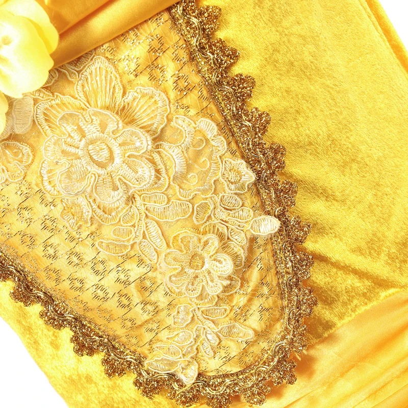 Belle Cosplay Dress Beauty and the Beast Kids Party Clothing Magic Stick Crown Gloves Children Princess Costume for Birthday JYF