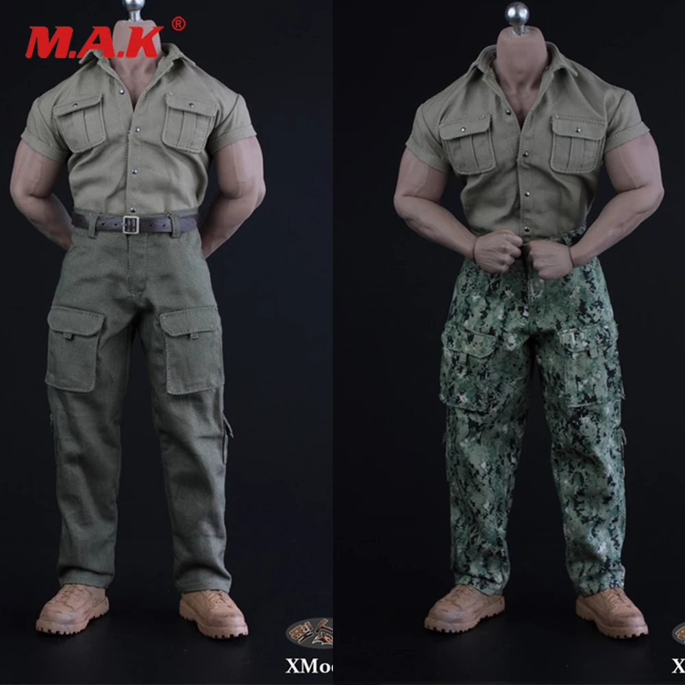 

1/6 Male Clothes XM02 explorer men's shirt overalls camouflage/normal edition Fit for 12" M34 M35 muscle body