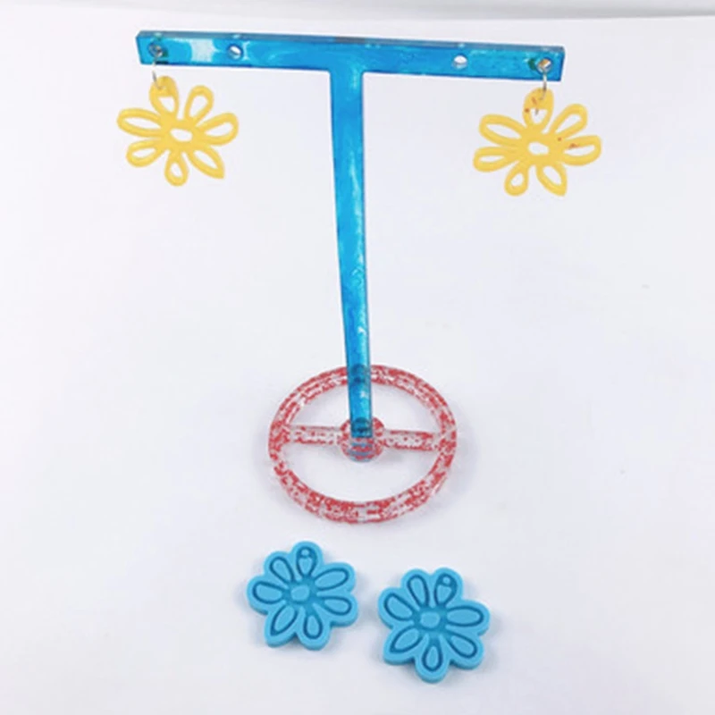 

1 Pair Earrings Epoxy Resin Mold Knot Flower Keychain Ear Drop Dangles Necklace Pendant Silicone Mould DIY Crafts Jewelry Tool