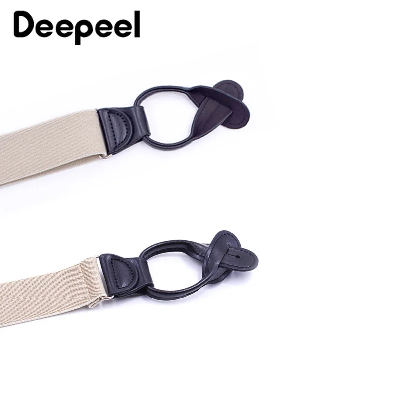 Deepeel 1 шт. 3 5*120 см подтяжки для мужчин с кожаной вставкой на пуговицах конец