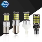 Автомобильный стоп-сигнал, 10 шт., T15, T20, 1156, BA15S, P21W, W16W, led, 45 SMD, 4014, CANBUS, без ошибок, стоп-сигнал, автомобильный резервный задний фонарь, DC12V