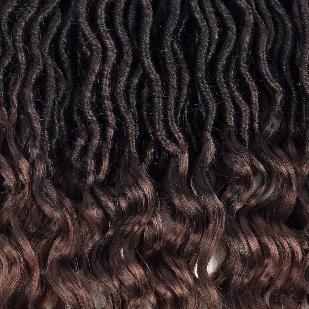 Goddess Locs вязанные крючком волосы волнистые искусственные с кудрявыми концами