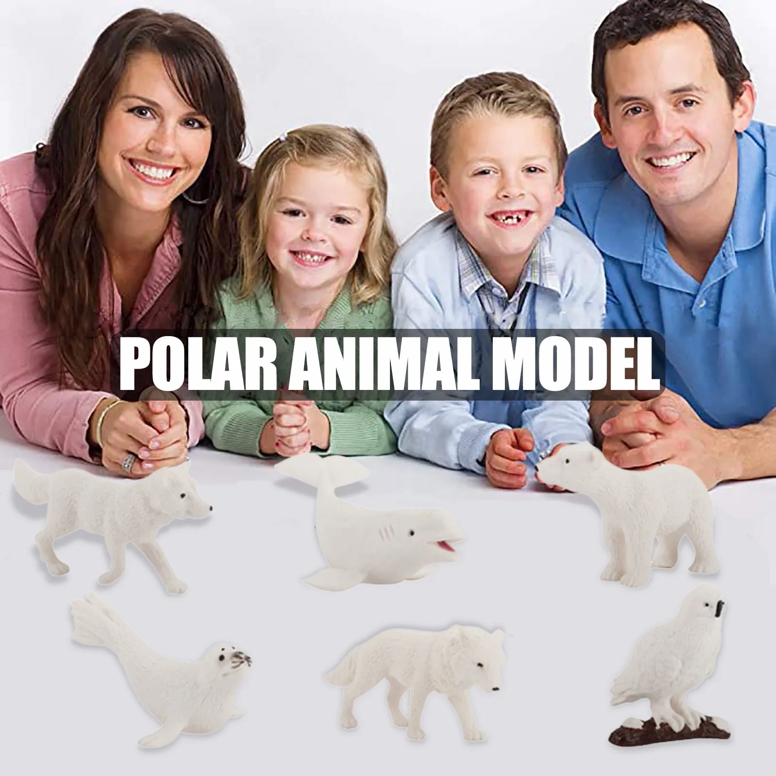 Новый 6 шт. диких животных моделирование миниатюрный полярный медведь морской