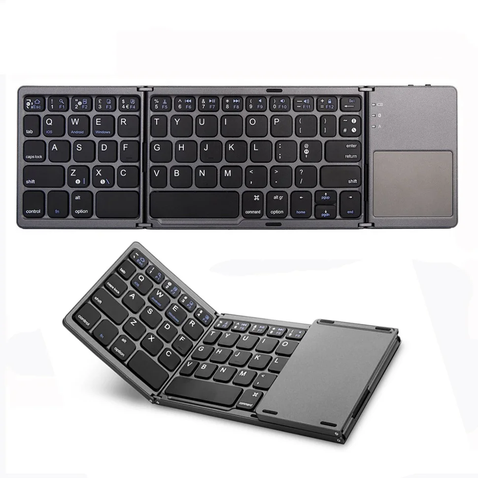 

Folding Portable Wireless keyboard bluetooth Rechargeable English BT Touchpad Mini Keypad For IOS/Android/Windows iPad Tablet