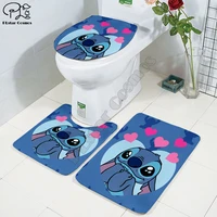 Cartoon funny printed Bathroom Pedestal Rug Lid Toilet Cover Bath Mat Set drop shipping style-1