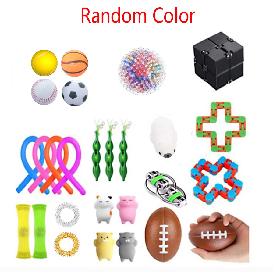 

Fidget Toys Anti-Stress Set Stretchy Strings Pop-It Popsit Gift Pack Adults Children Squishy Sensory Antistress Relief Figet