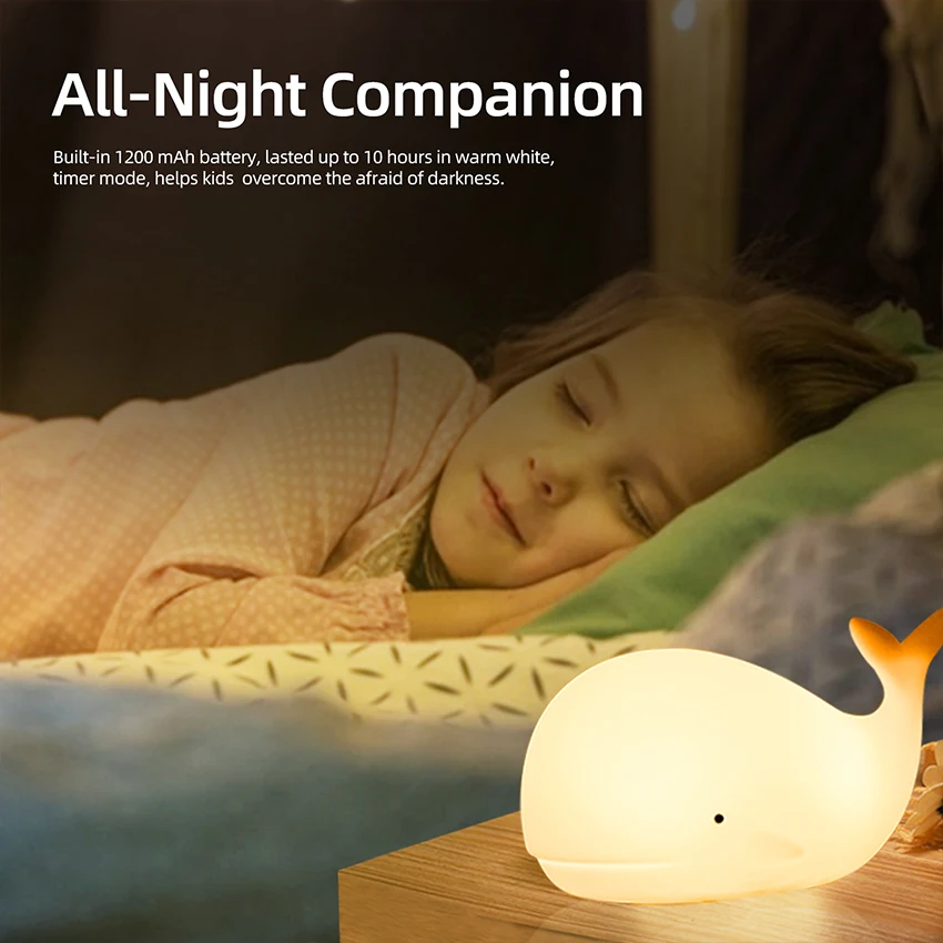 Светодиодный ночсветильник с силиконовым сенсорным датчиком прикроватная