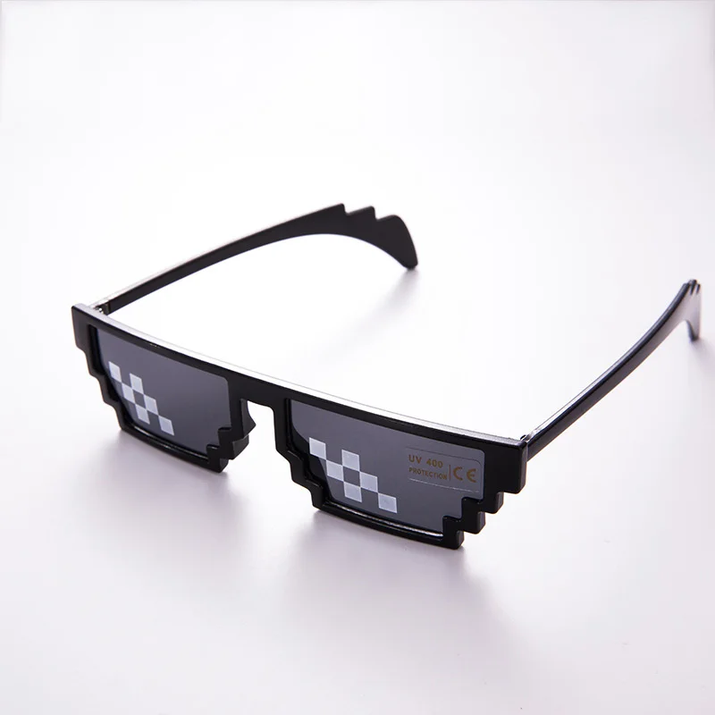 Новые модные пиксельные очки мозаичные солнцезащитные Thug Life косплей реквизит