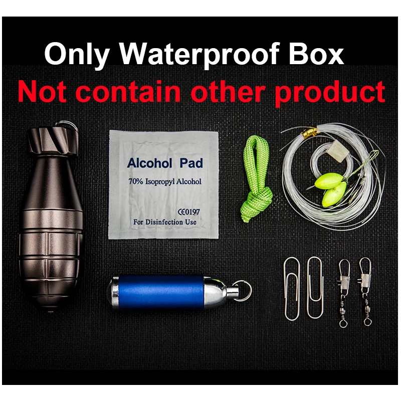 

Outdoor Aviation Aluminum Waterproof Box Self defense Stick First Aid Pill Bottle Car Broken Window Combination Rod For Camping