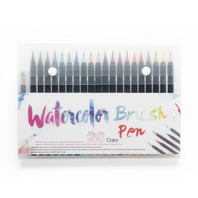 20 цветов премиум живопись набор мягких ручек кистей цвет воды маркеры эффект