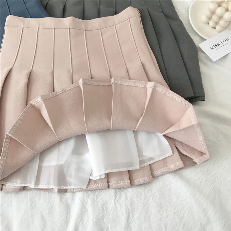 

CMAZ Women High waist Pleated Skirt 2021 Summer Casual Kawaii A-line Skirts Japanese School Uniform Streetwear Mini Skirts 8300#