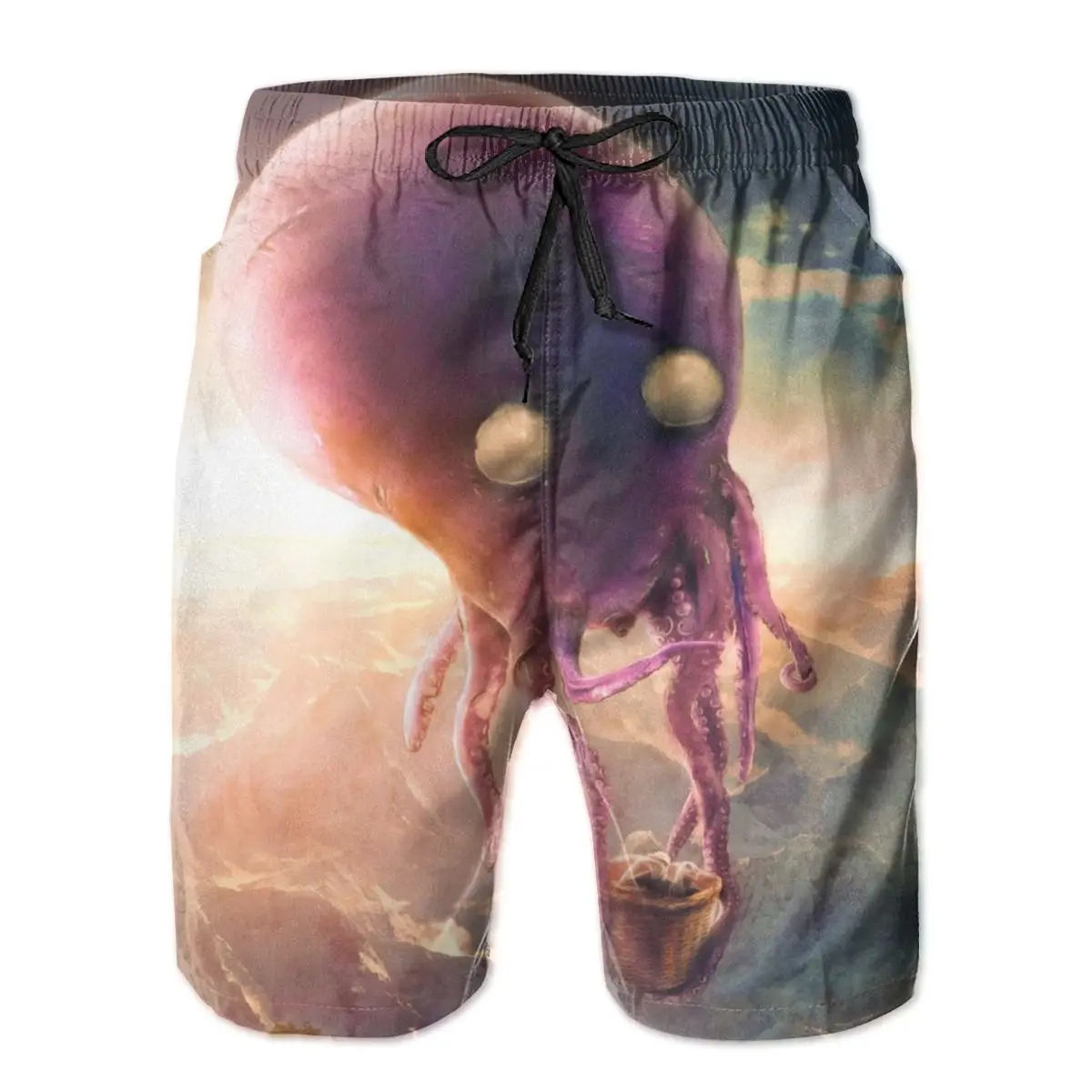 

Men Sweatpants Octopus Riders Surfing Beach Board Swim Trunks Sport Quick Dry Mesh Casual Pretty Sarcastic Funny Short for Adult