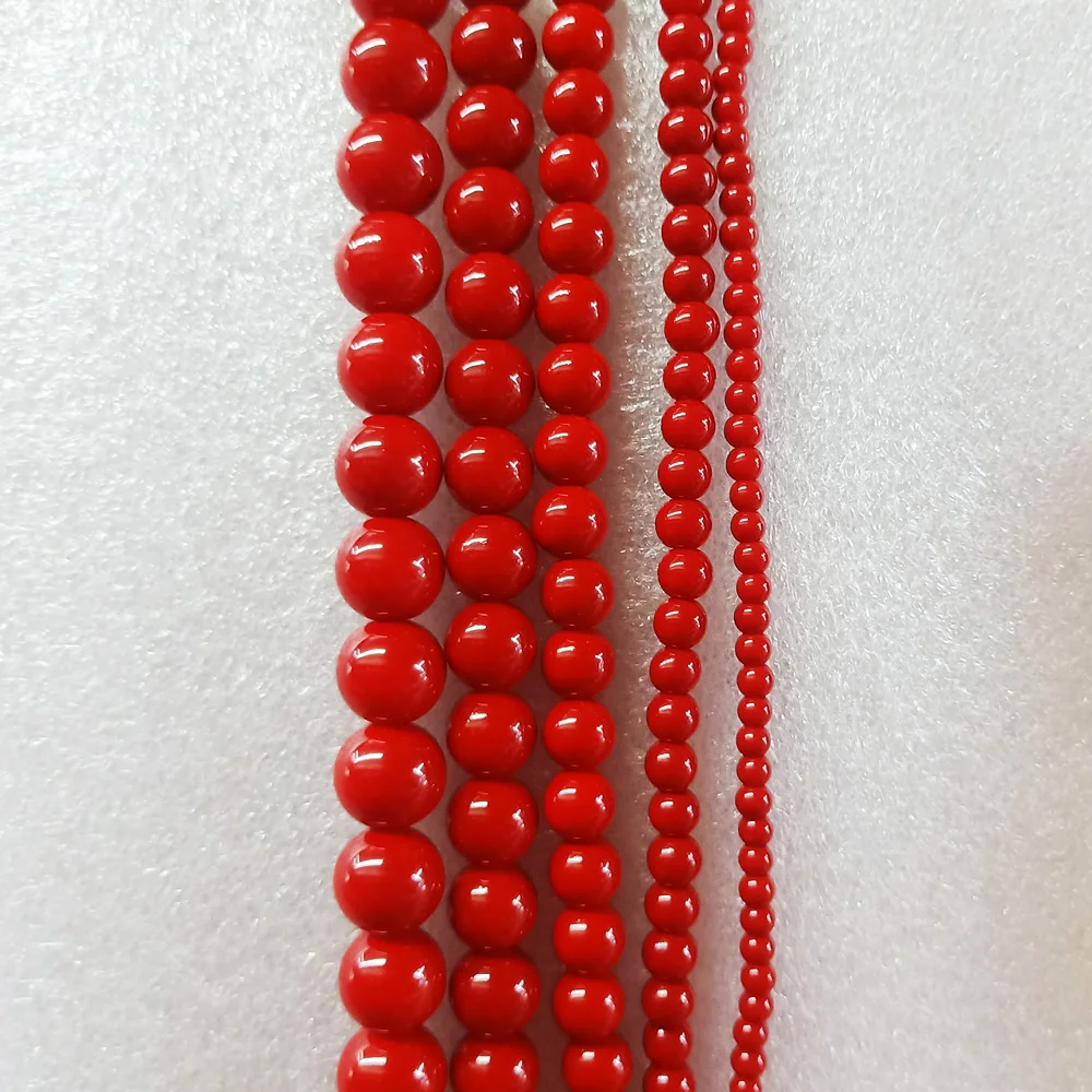 

Glass Painted Artificial Red Coral Beads for Jewelry Making DIY Handmade Loose Beads Pendant Necklace Handmade Accessories