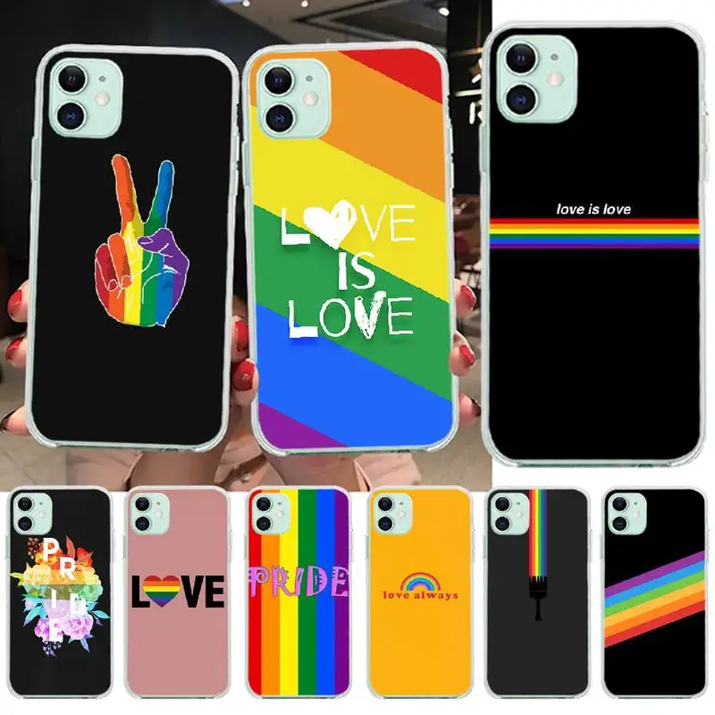 

PENGHUWAN Rainbow Pride Newly Arrived Black Cell Phone Case for iPhone 11 pro XS MAX 8 7 6 6S Plus X 5S SE XR cover