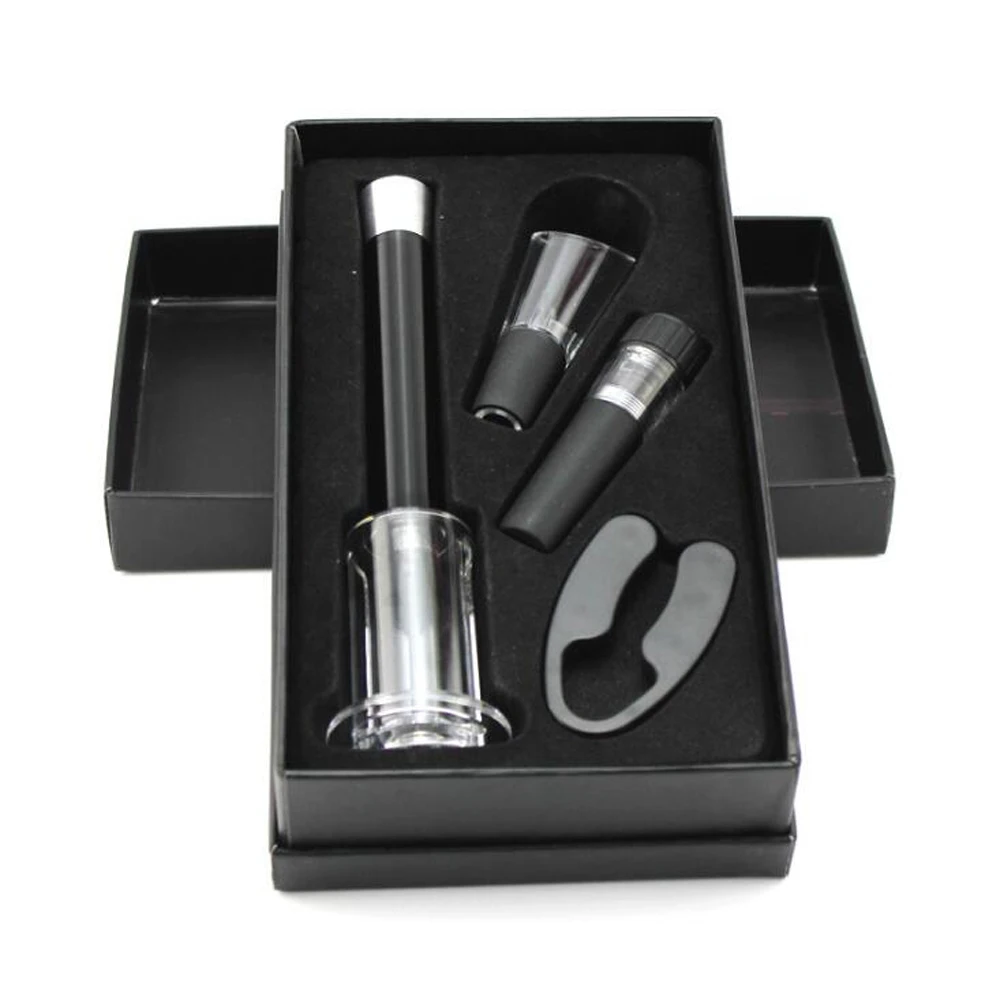 

1 SET Red Wine Opener Vacuum Wine Stopper Corks Corkscrews with Foil Cutter Air Pressure Wine Bottle Opener