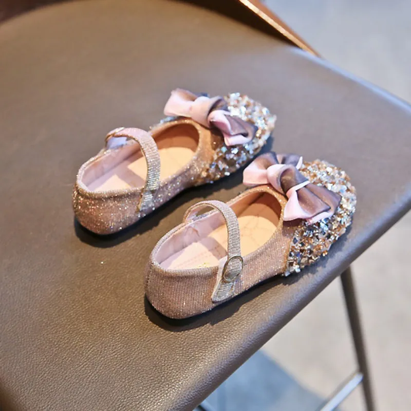 Обувь для девочек весна осень детская обувь принцессы из искусственной кожи с